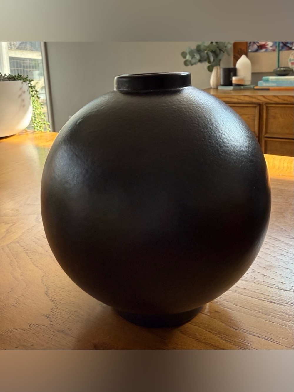 H&M Home Matte Black Globe Accent Vase
